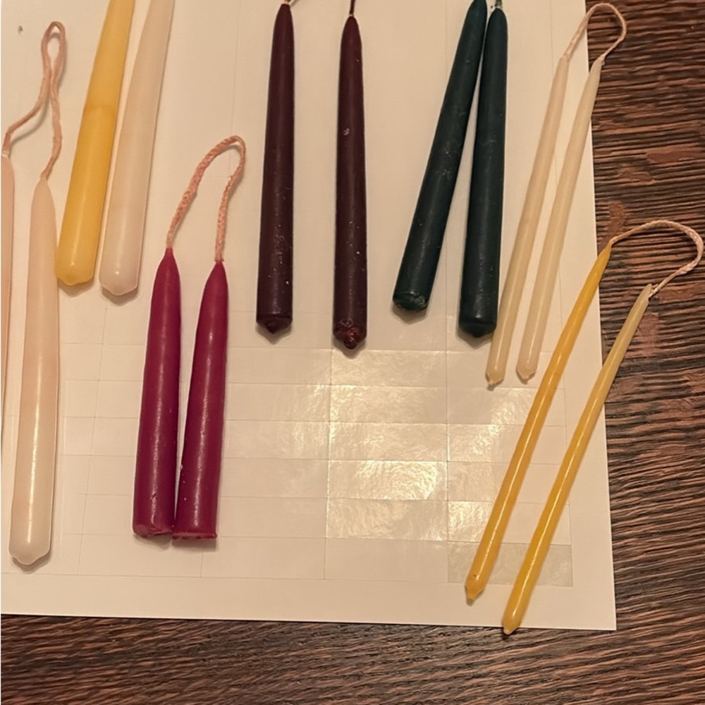 Vintage Hand Dipped Taper Candles - Assorted Colors (Pink, Yellow, Green, Cream)